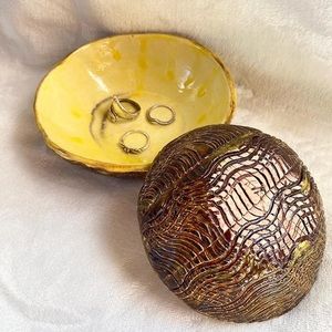 Boho Vintage Marked Jewelry Trinket Bowl Catch All